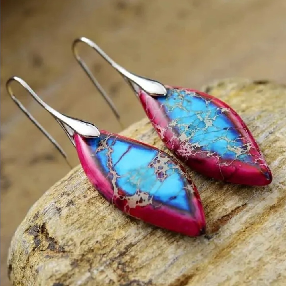 Handmade Polished Lightweight Stone Earrings - Picture 6 of 16